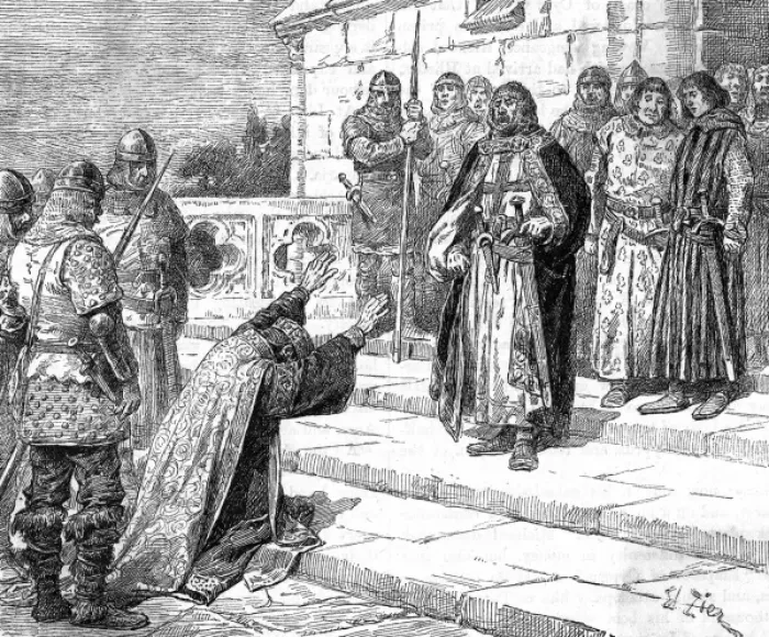 Framed Print : Isaac of Cyprus begs Richard I Framed Print : Isaac of Cyprus begs Richard I