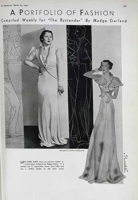 Framed Print : Isabel Jeans, actress, (1891-1985) studio fashion portrait, with fashion illustration. With description, Miss Isabel Jeans wears an unusual cocktail or cinema gown designed by Peggy Morris Framed Print : Isabel Jeans, actress, (1891-1985) studio fashion portrait, with fashion illustration. With description, Miss Isabel Jeans wears an unusual cocktail or cinema gown designed by Peggy Morris
