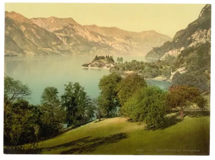 Framed Print : Iseltwald and Brienz Lake, Bernese Oberland, Switzerland Framed Print : Iseltwald and Brienz Lake, Bernese Oberland, Switzerland