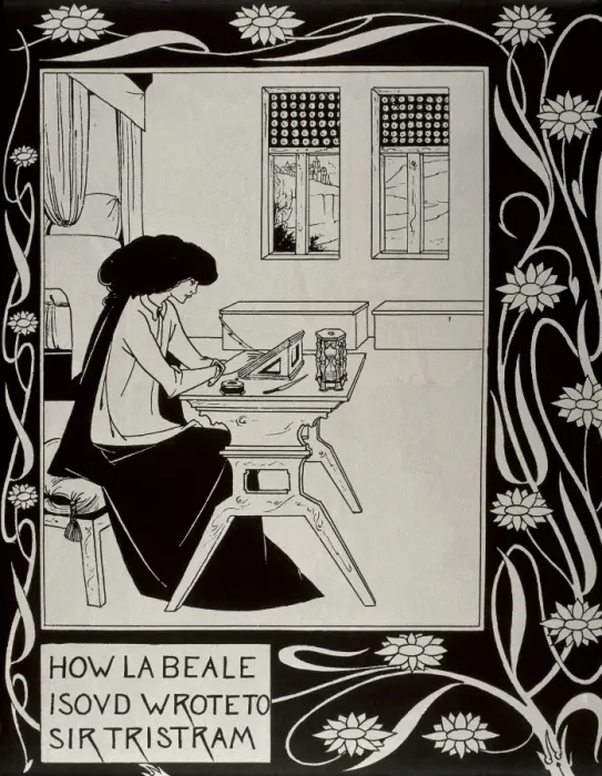 Framed Print : Iseult writing to Tristan. Le Morte d Arthur Framed Print : Iseult writing to Tristan. Le Morte d Arthur