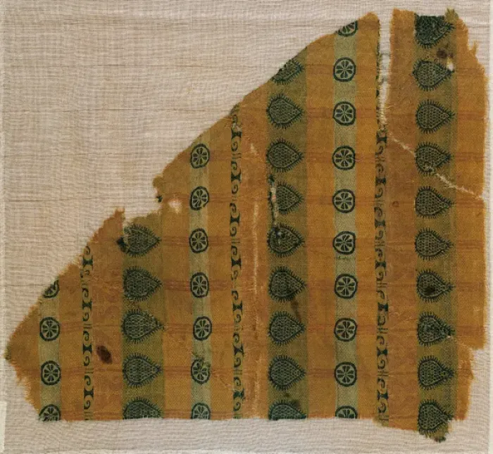 Framed Print : Islamic period. Spain. Fragment layer. Silk fabric. 11th C Framed Print : Islamic period. Spain. Fragment layer. Silk fabric. 11th C