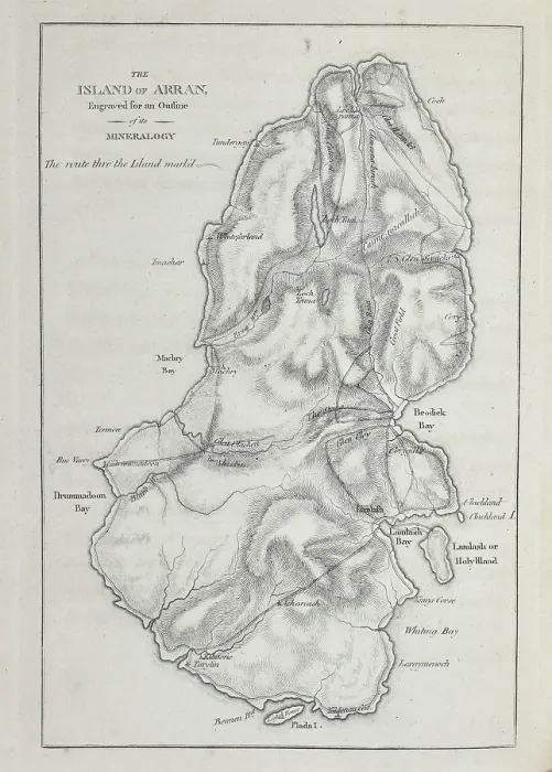Framed Print : Island of Arran engraved for an outline of its mineralogy Framed Print : Island of Arran engraved for an outline of its mineralogy