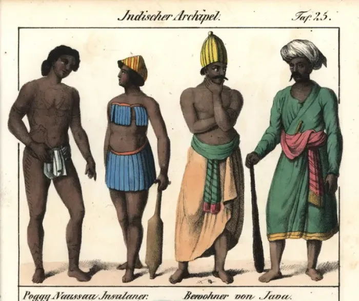 Framed Print : Islanders with tattoos from Poggy and Naussau Framed Print : Islanders with tattoos from Poggy and Naussau