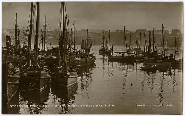 Isle of Man - Peel Bay - Steam Drifters and Fishing boats