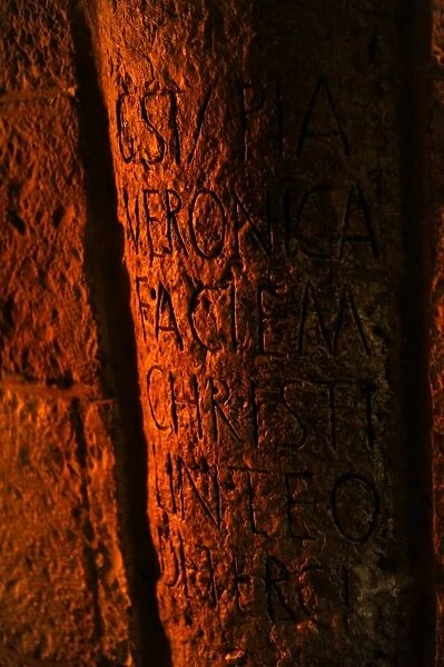 Israel. Jerusalem. Via Dolorosa. Inscription that marks the