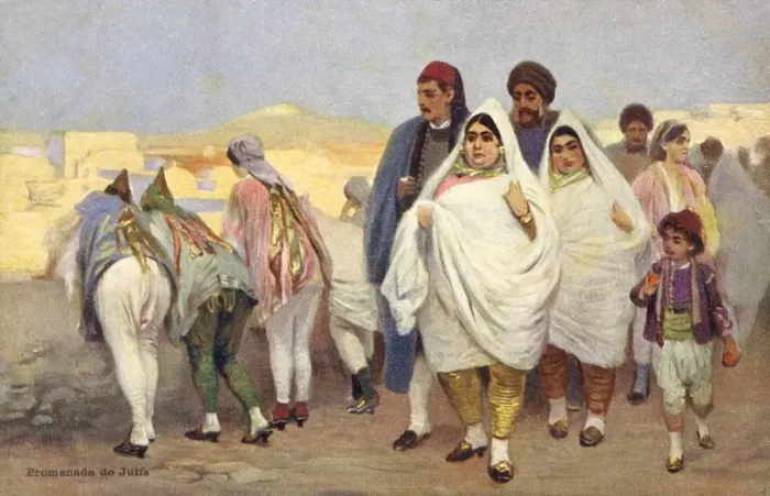 Framed Print : Israel - Jews going for a walk Framed Print : Israel - Jews going for a walk