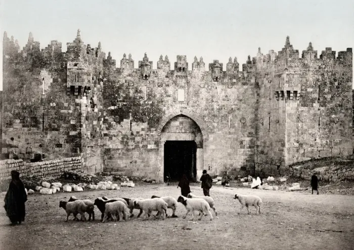Framed Print : Israel Palestine photochrome - gate Jerusalem Framed Print : Israel Palestine photochrome - gate Jerusalem