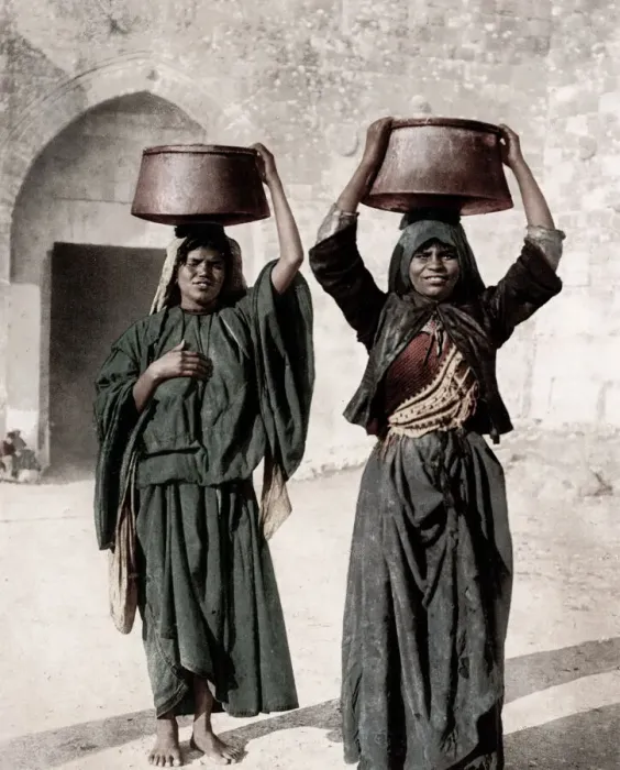 Framed Print : Israel Palestine - women from Siloam carrying water Framed Print : Israel Palestine - women from Siloam carrying water