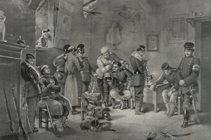 Framed Print : An Israelit soldier, after the battle of Worth, observing th Framed Print : An Israelit soldier, after the battle of Worth, observing th