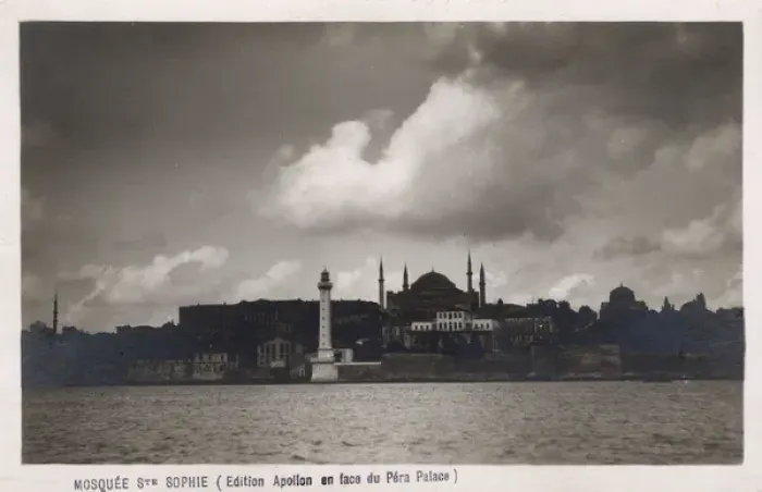 Framed Print : Istanbul, Turkey, Ayasofya and Ahirkapi Balikcisi lighthouse