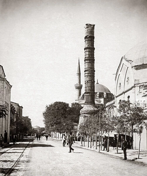 Istanbul, Turkey, circa 1890 - Column of Constantine