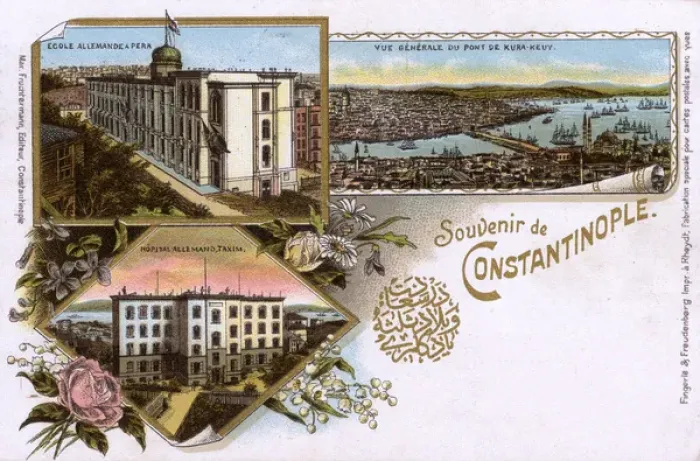Framed Print : Istanbul, Turkey - Galata Bridge, German School and Hospital Framed Print : Istanbul, Turkey - Galata Bridge, German School and Hospital