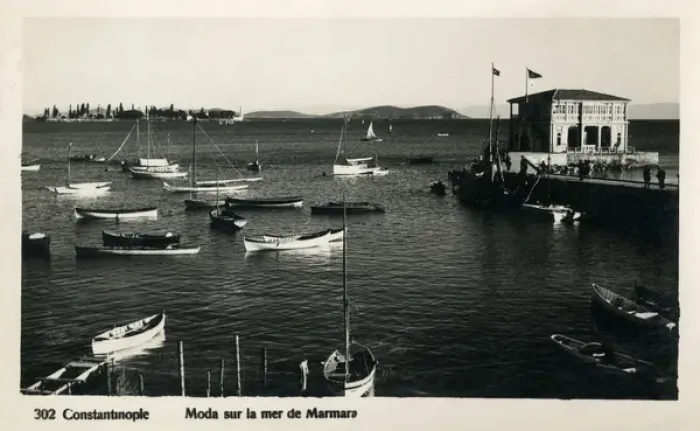 Framed Print : Istanbul, Turkey - Harbour at Moda - Sea of Marmara