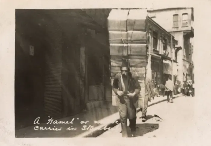 Framed Print : Istanbul, Turkey - Turkish Porter carrying an immense load Framed Print : Istanbul, Turkey - Turkish Porter carrying an immense load