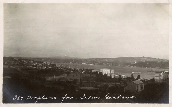 Istanbul, Turkey - View of the Bosphorus from Taxim Gardens