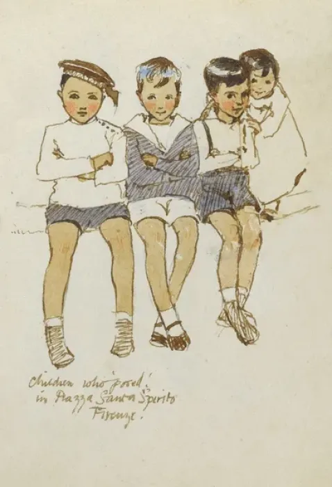Framed Print : Italian children, Florence Framed Print : Italian children, Florence