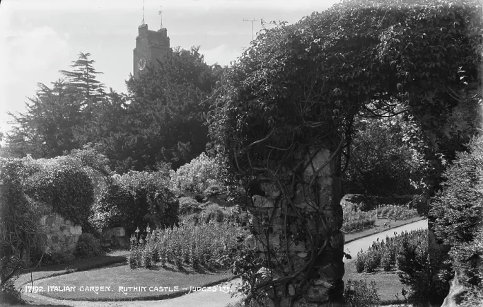 Framed Print : Italian Garden at Ruthin Castle Framed Print : Italian Garden at Ruthin Castle