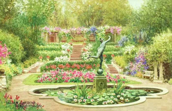 Framed Print : Italian Gardens, Scarborough, North Yorkshire