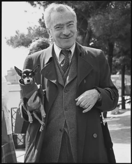 Framed Print : Italian Man & Dog Framed Print : Italian Man & Dog