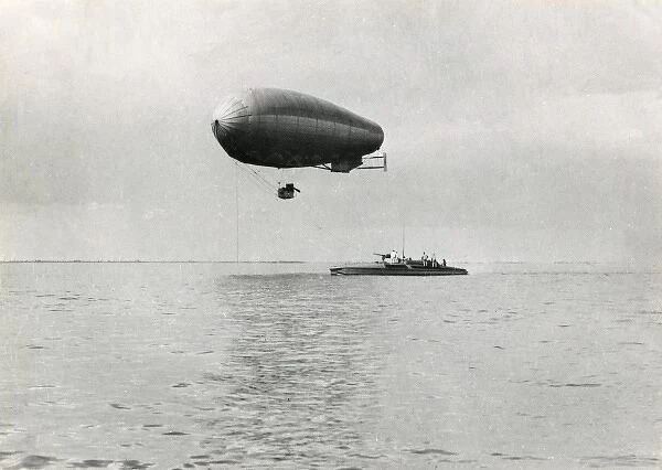 Italian MAS boat at sea with balloon attached