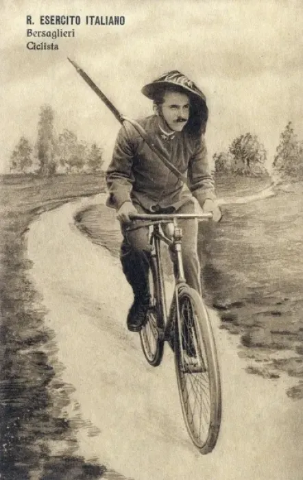 Framed Print : Italian Sharpshooter on a bicycle Framed Print : Italian Sharpshooter on a bicycle