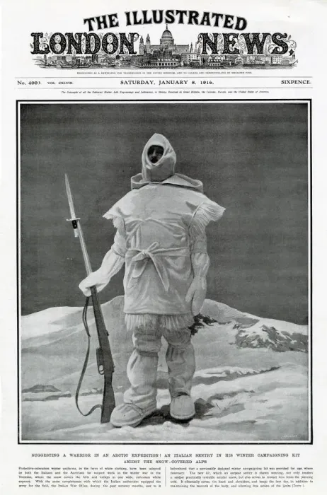 Framed Print : Italian soldier wearing white camoflague, for action in the snow of the Italian Alps Framed Print : Italian soldier wearing white camoflague, for action in the snow of the Italian Alps