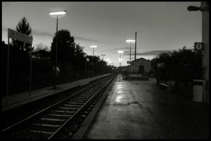 Framed Print : Italian station platform at night Framed Print : Italian station platform at night