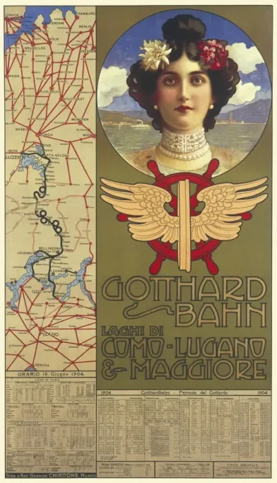 Framed Print : Italian timetable for the Gotthard railway Framed Print : Italian timetable for the Gotthard railway