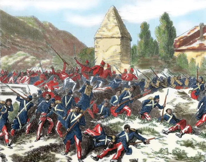 Framed Print : Italian unification (1859-1924). Battle of Volturno (1860)