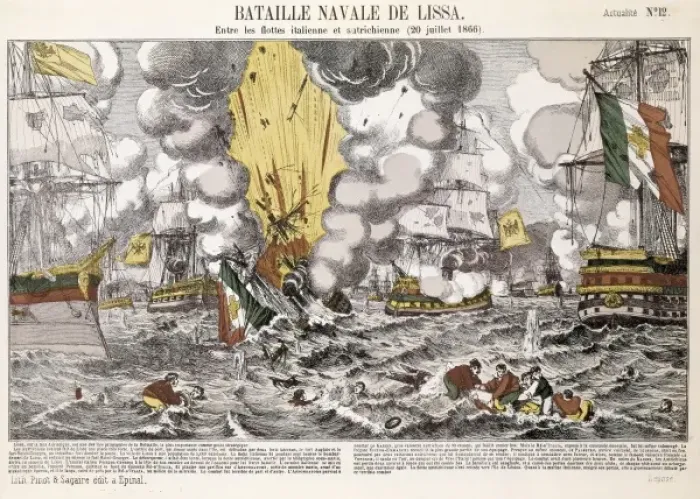 Framed Print : Italian Unification. Battle of Lissa (July 20 Framed Print : Italian Unification. Battle of Lissa (July 20