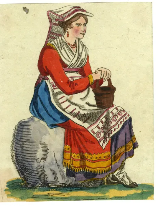 Framed Print : Italian woman in traditional costume Framed Print : Italian woman in traditional costume