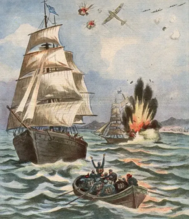Framed Print : Italians Attack Ships Framed Print : Italians Attack Ships