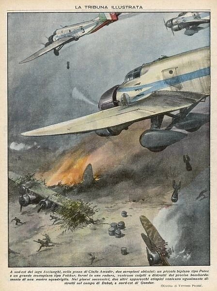 Italians Bomb Aeroplanes