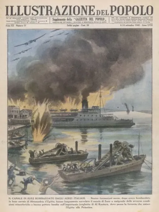 Framed Print : Italians Bomb Suez Canal Framed Print : Italians Bomb Suez Canal