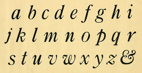 Italic alphabet, lower case A-Z