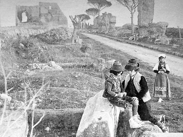 Italy The Appian Way near Rome pre-1900