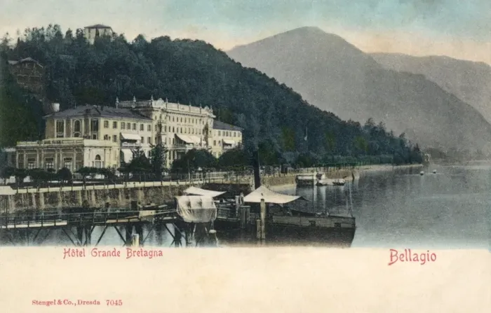 Framed Print : Italy - Bellagio - Great British Hotel on Lake Como Framed Print : Italy - Bellagio - Great British Hotel on Lake Como