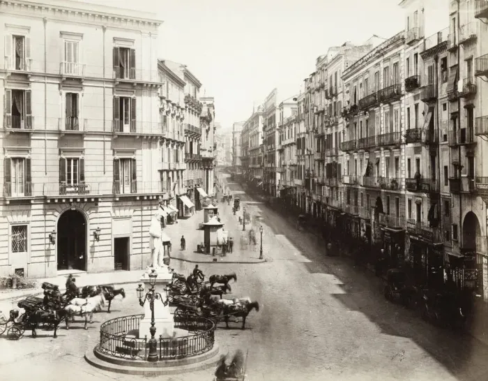 Framed Print : Italy c. 1880s - Via Roma, Naples, Napoli Framed Print : Italy c. 1880s - Via Roma, Naples, Napoli