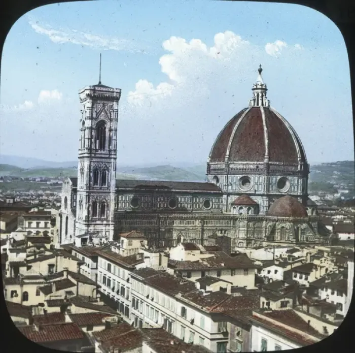 Framed Print : Italy - Florence - Cathedral and Campanile from Palazzo Vecc