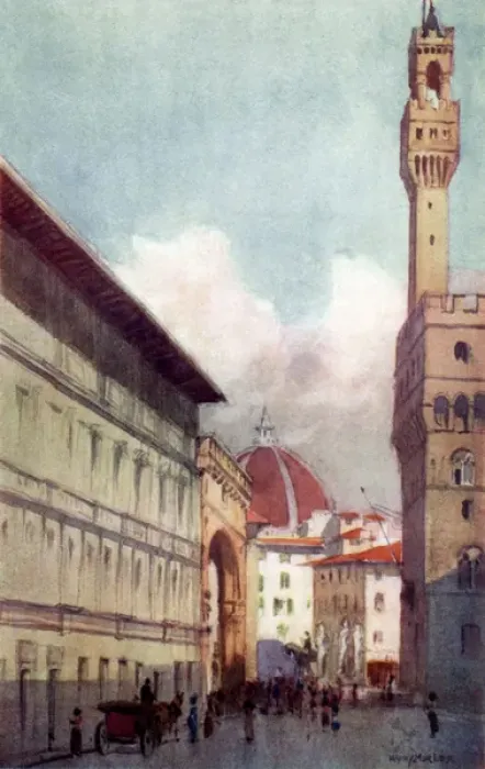 Framed Print : Italy - Florence - Loggia de Lanzi, Duomo & Palazzo Vecchio Framed Print : Italy - Florence - Loggia de Lanzi, Duomo & Palazzo Vecchio