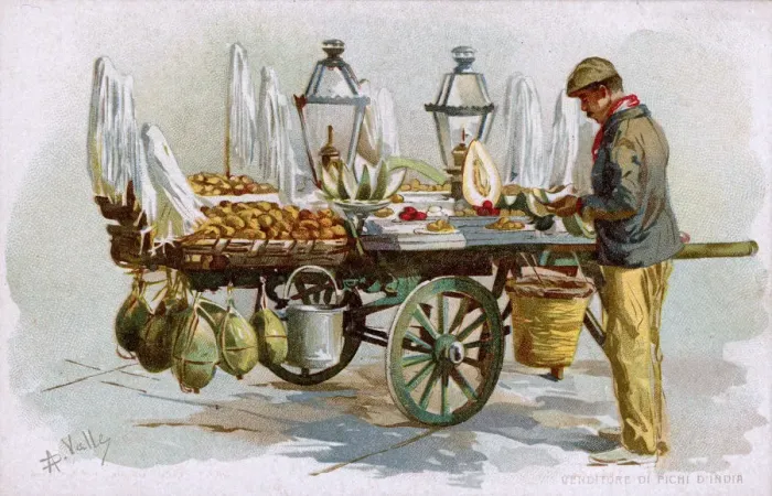 Framed Print : Italy - Indian Fig Seller Framed Print : Italy - Indian Fig Seller