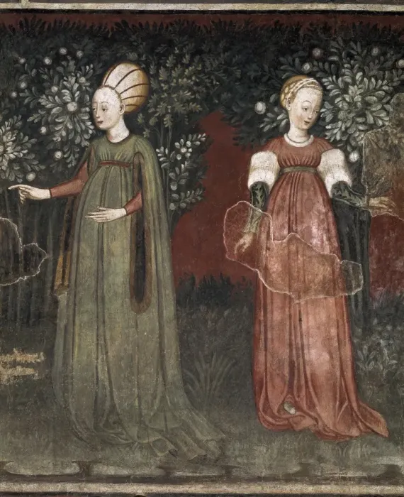 Framed Print : ITALY. Oreno. Ladies in a garden, detail of Framed Print : ITALY. Oreno. Ladies in a garden, detail of