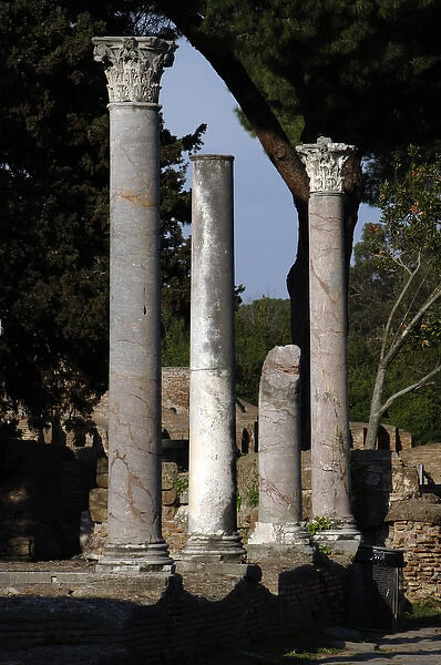 Italy. Ostia Antica. Ruins. Columns