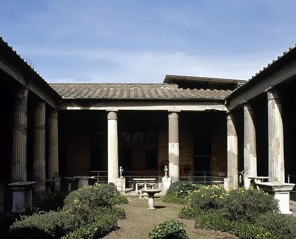 Italy. Pompeii. House of the Vettii. Reconstruction of the p