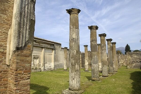 ITALY. Pompeii. Ionic capitals. Roman art. Early