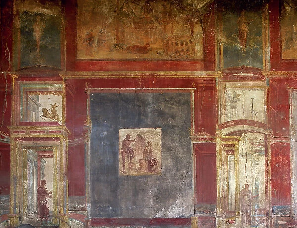Italy, Pompeii. Pompeian frescoes of the Macellum