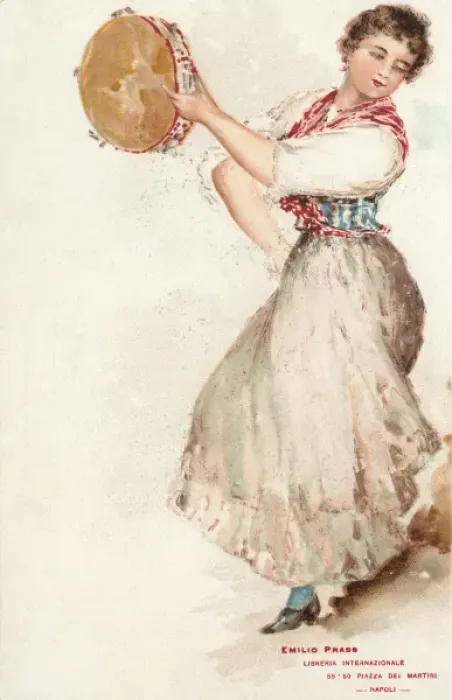 Framed Print : Italy - Pretty Italian girl playing tamborine Framed Print : Italy - Pretty Italian girl playing tamborine