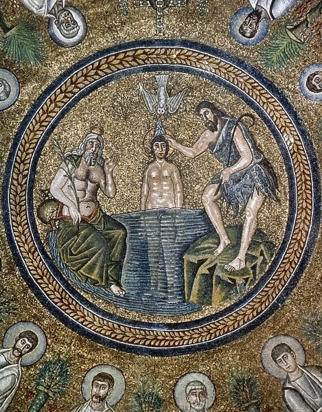Italy. Ravenna. Arian Baptistry. Mosaic. Baptism of Jesus. 6