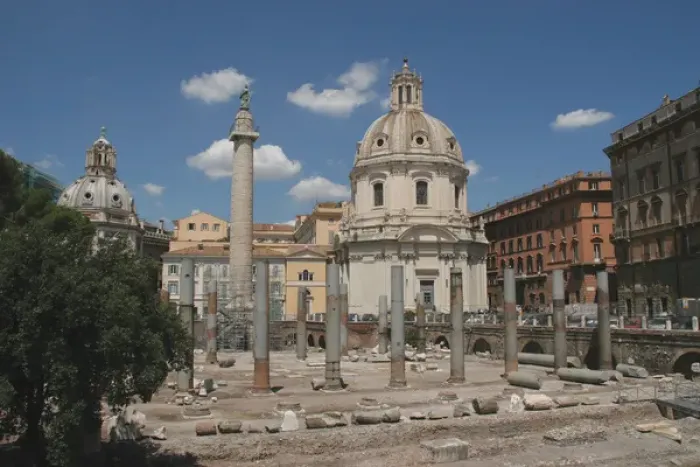 Framed Print : Italy. Rome. Forum of Trajan. Trajans Column, ruins of Basi