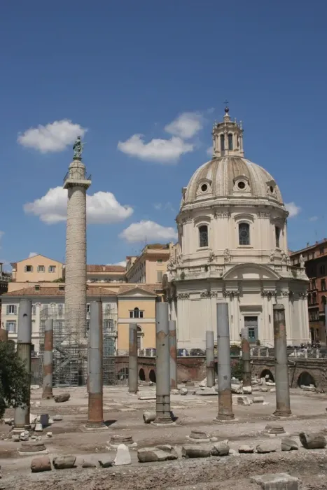 Framed Print : Italy. Rome. Forum of Trajan. Trajans Column, ruins of Basi Framed Print : Italy. Rome. Forum of Trajan. Trajans Column, ruins of Basi